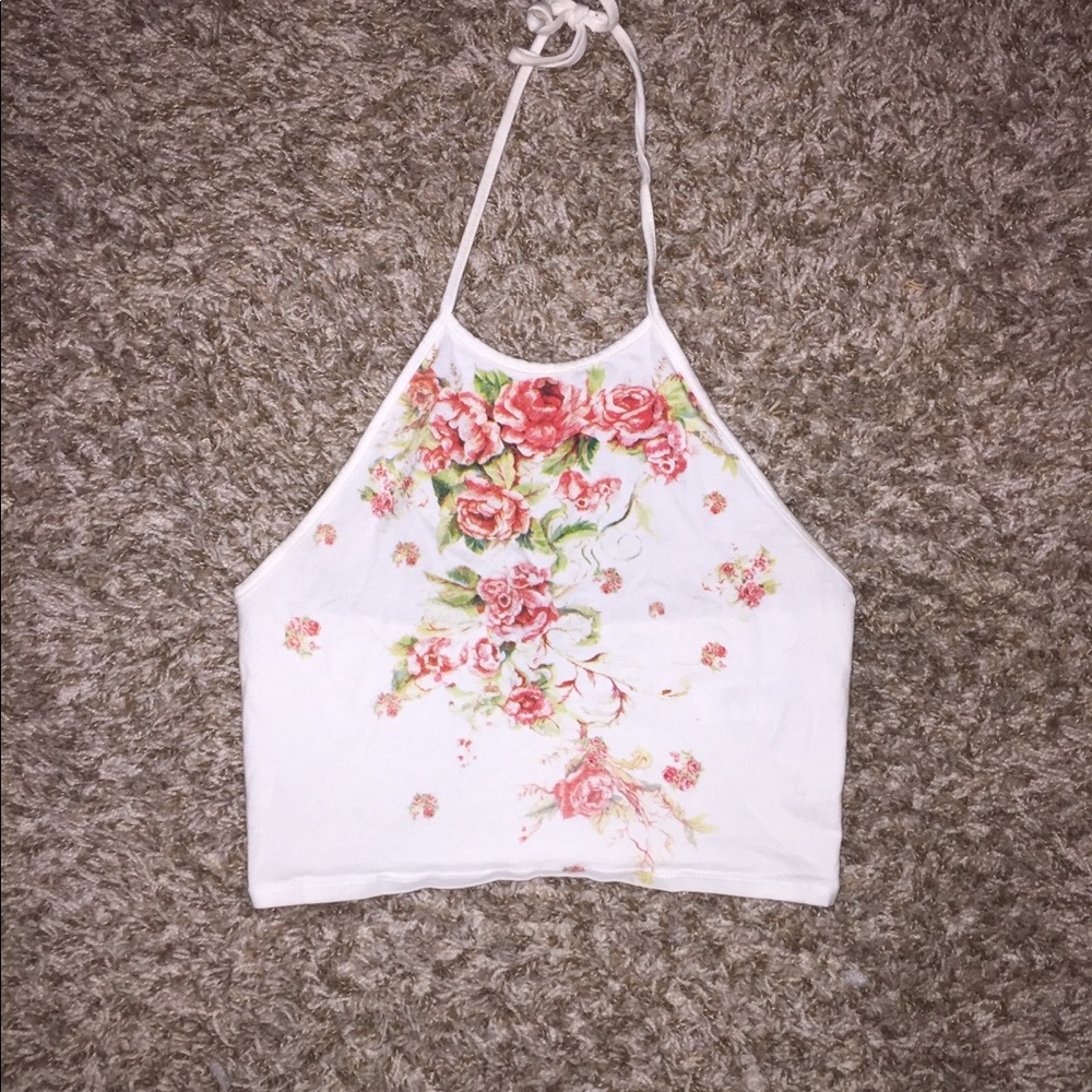 Flower halter crop top